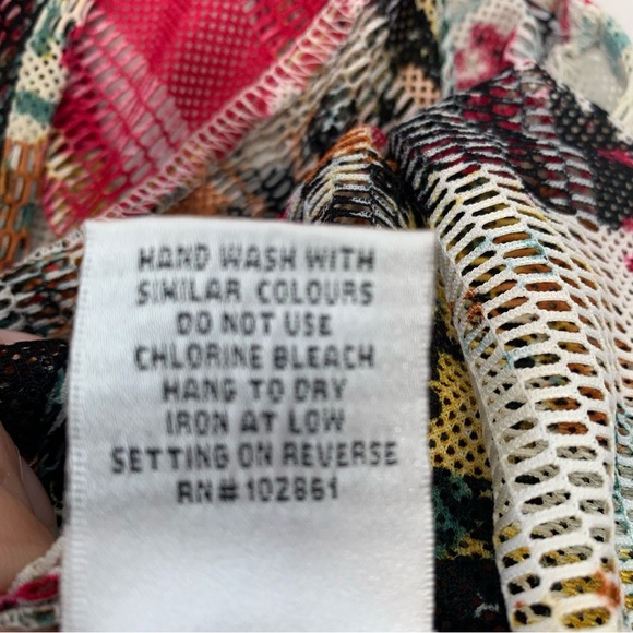 Dor Dor Couture Mesh Top Large  Sheer Colorful Flare Sleeve‎ Beach Cover Up Boho - Picture 8 of 10